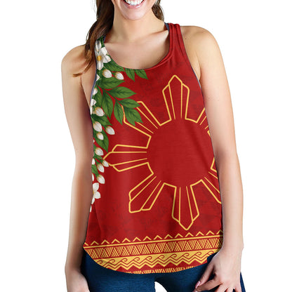Philippines Filipinos Women Tank Sampaguita Sunshine Bloom Style