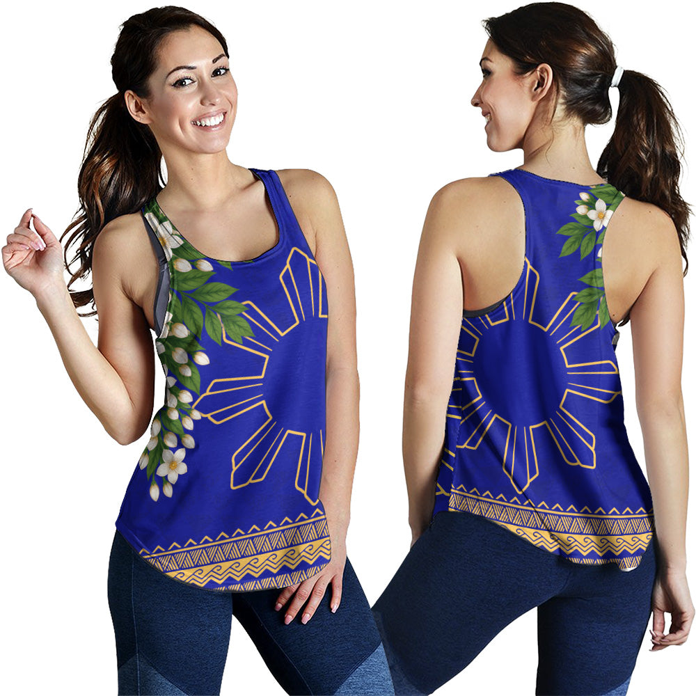 Philippines Filipinos Women Tank Sampaguita Sunshine Bloom Style