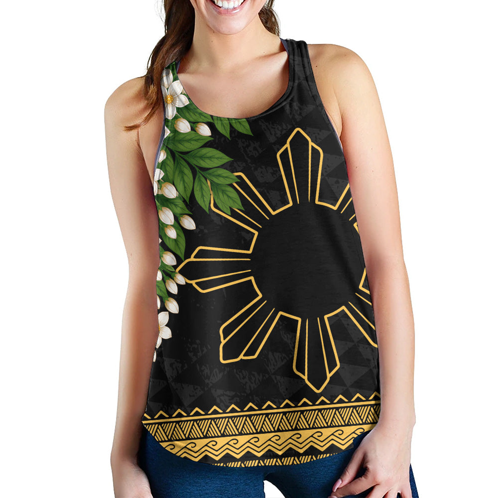 Philippines Filipinos Women Tank Sampaguita Sunshine Bloom Style