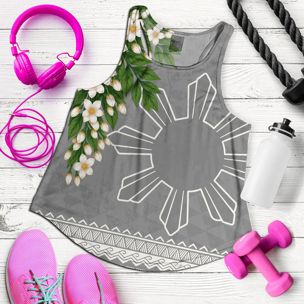 Philippines Filipinos Women Tank Sampaguita Sunshine Bloom Style
