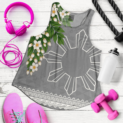 Philippines Filipinos Women Tank Sampaguita Sunshine Bloom Style