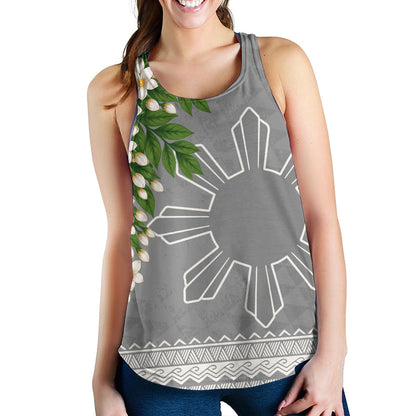 Philippines Filipinos Women Tank Sampaguita Sunshine Bloom Style