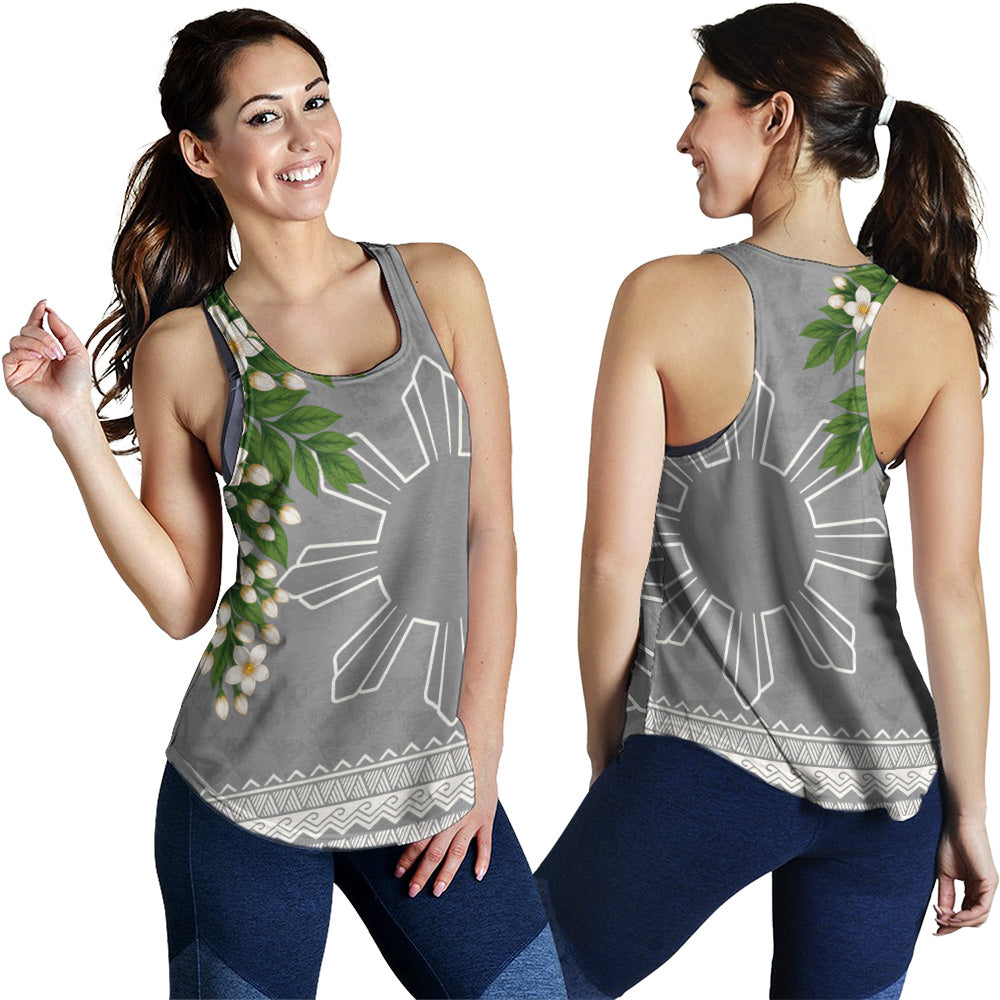 Philippines Filipinos Women Tank Sampaguita Sunshine Bloom Style