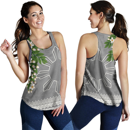 Philippines Filipinos Women Tank Sampaguita Sunshine Bloom Style
