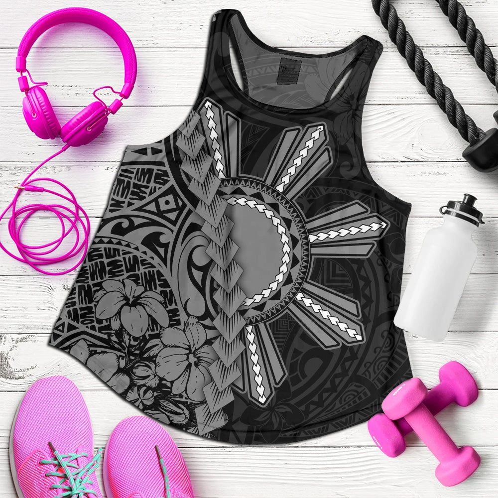 Philippines Filipinos Women Tank Sampaguita Flower Tribal Fusion Style