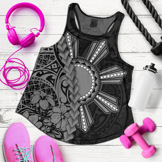Philippines Filipinos Women Tank Sampaguita Flower Tribal Fusion Style