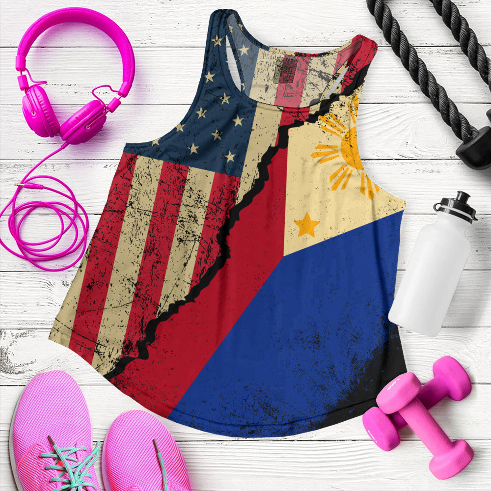 Philippines Filipinos Women Tank Filipino American Unity Style