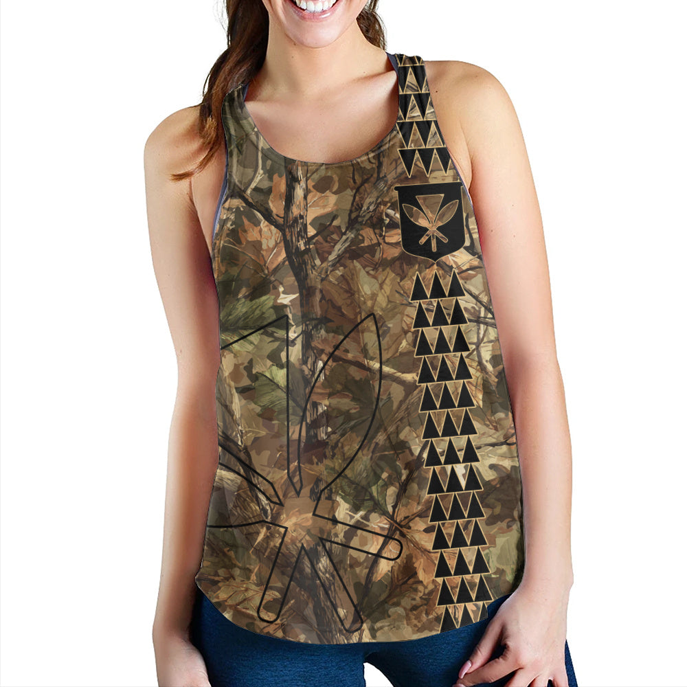 Hawaii Women Tank Woodland Kanaka Camo Style