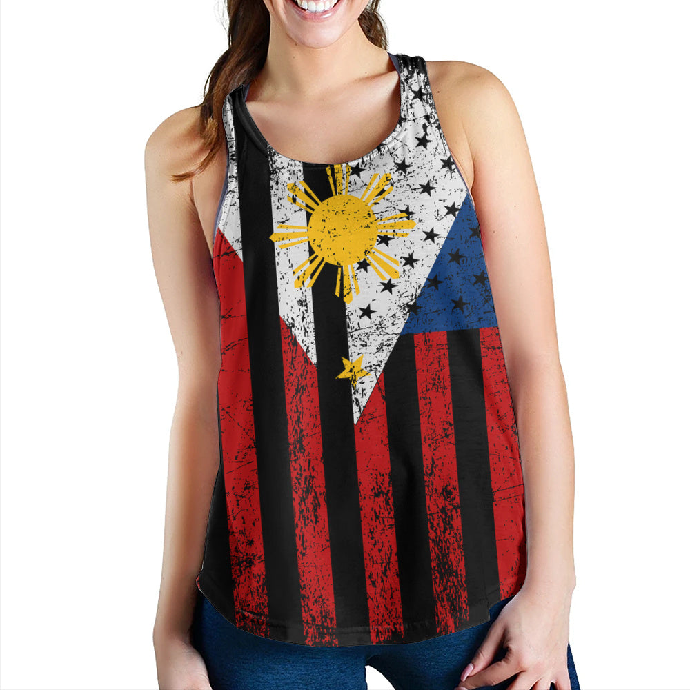 Philippines Filipinos Women Tank Blackout Flag Pride
