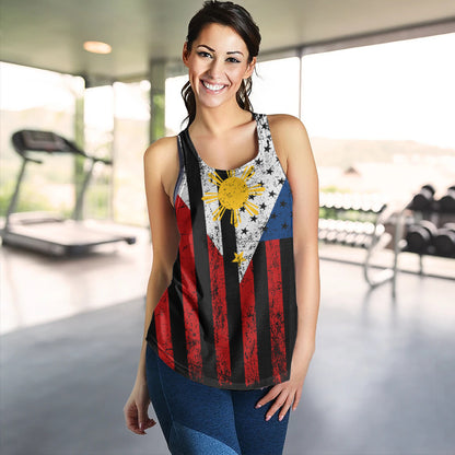 Philippines Filipinos Women Tank Blackout Flag Pride