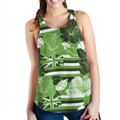 Hawaii Women Tank Hibiscus Flag Map Island Pride