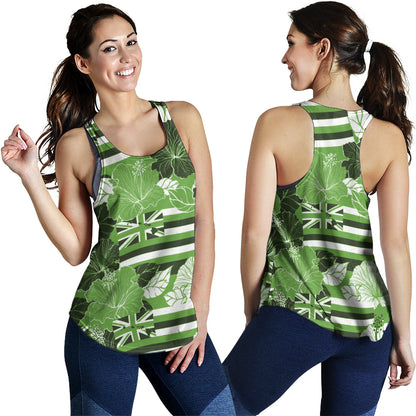 Hawaii Women Tank Hibiscus Flag Map Island Pride