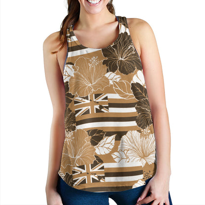 Hawaii Women Tank Hibiscus Flag Map Island Pride