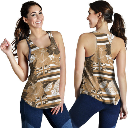 Hawaii Women Tank Hibiscus Flag Map Island Pride