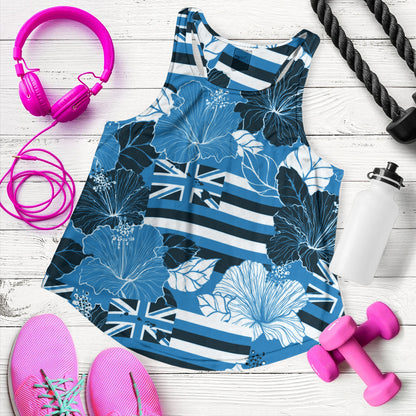 Hawaii Women Tank Hibiscus Flag Map Island Pride