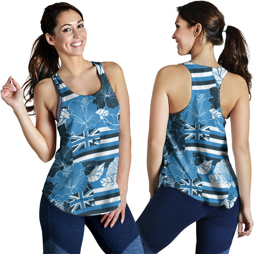 Hawaii Women Tank Hibiscus Flag Map Island Pride