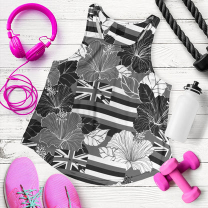 Hawaii Women Tank Hibiscus Flag Map Island Pride