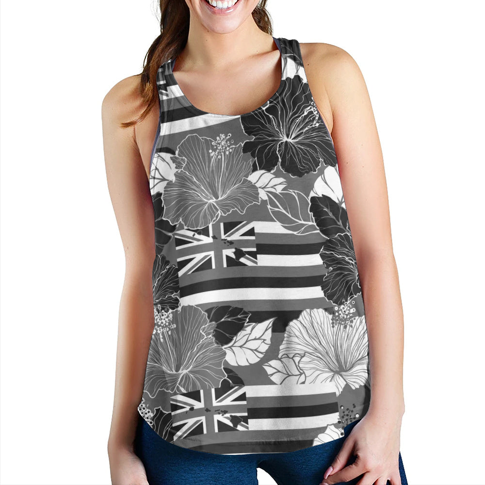 Hawaii Women Tank Hibiscus Flag Map Island Pride