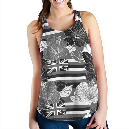Hawaii Women Tank Hibiscus Flag Map Island Pride