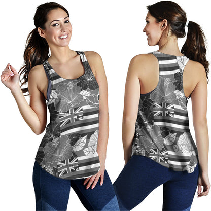 Hawaii Women Tank Hibiscus Flag Map Island Pride