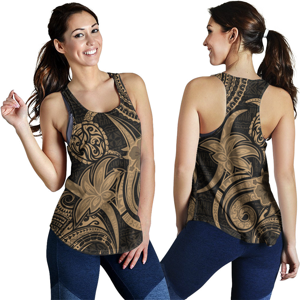 Hawaii Women Tank Honu Turtle Hibiscus Tribal Legacy