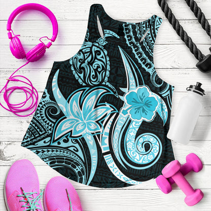 Hawaii Women Tank Honu Turtle Hibiscus Tribal Legacy