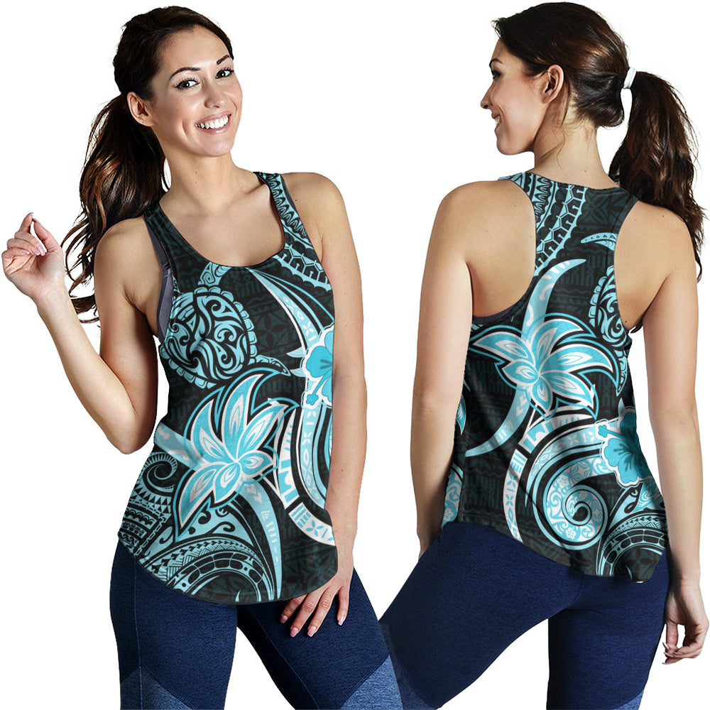 Hawaii Women Tank Honu Turtle Hibiscus Tribal Legacy
