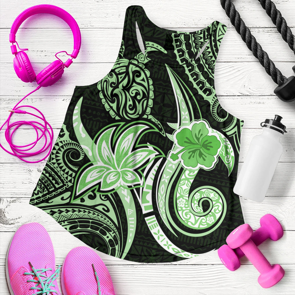 Hawaii Women Tank Honu Turtle Hibiscus Tribal Legacy