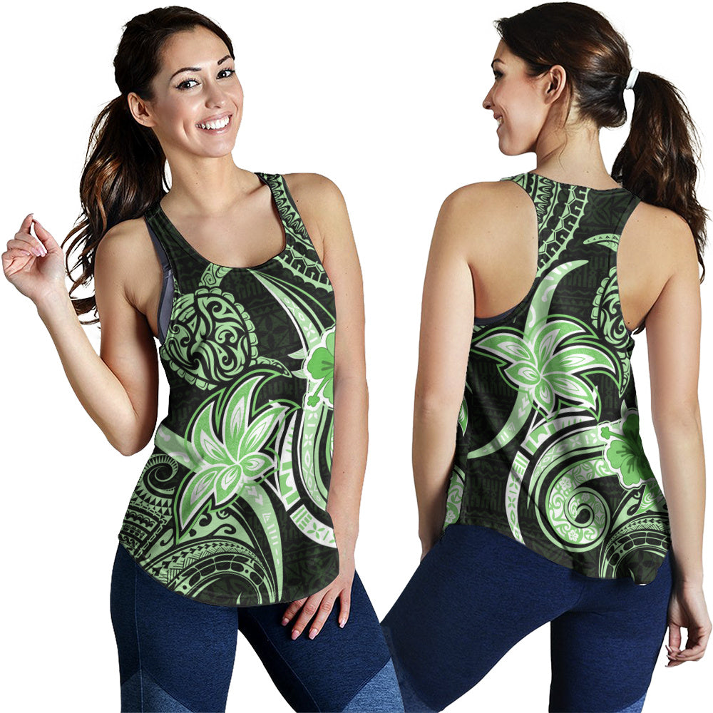Hawaii Women Tank Honu Turtle Hibiscus Tribal Legacy