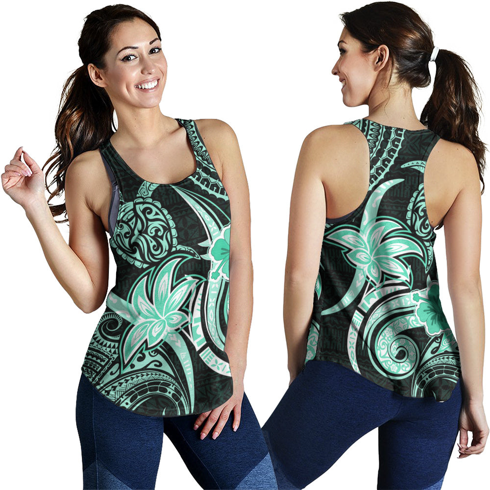 Hawaii Women Tank Honu Turtle Hibiscus Tribal Legacy