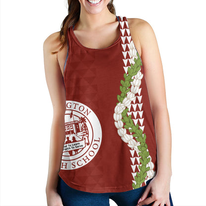 Farrington High School Women Tank Puakenikeni Maile Flower Lei