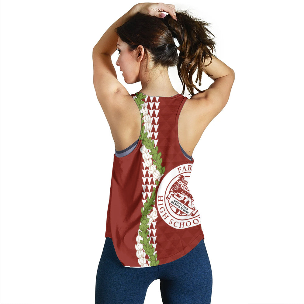 Farrington High School Women Tank Puakenikeni Maile Flower Lei