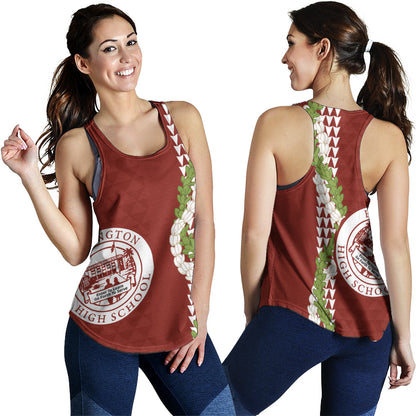 Farrington High School Women Tank Puakenikeni Maile Flower Lei