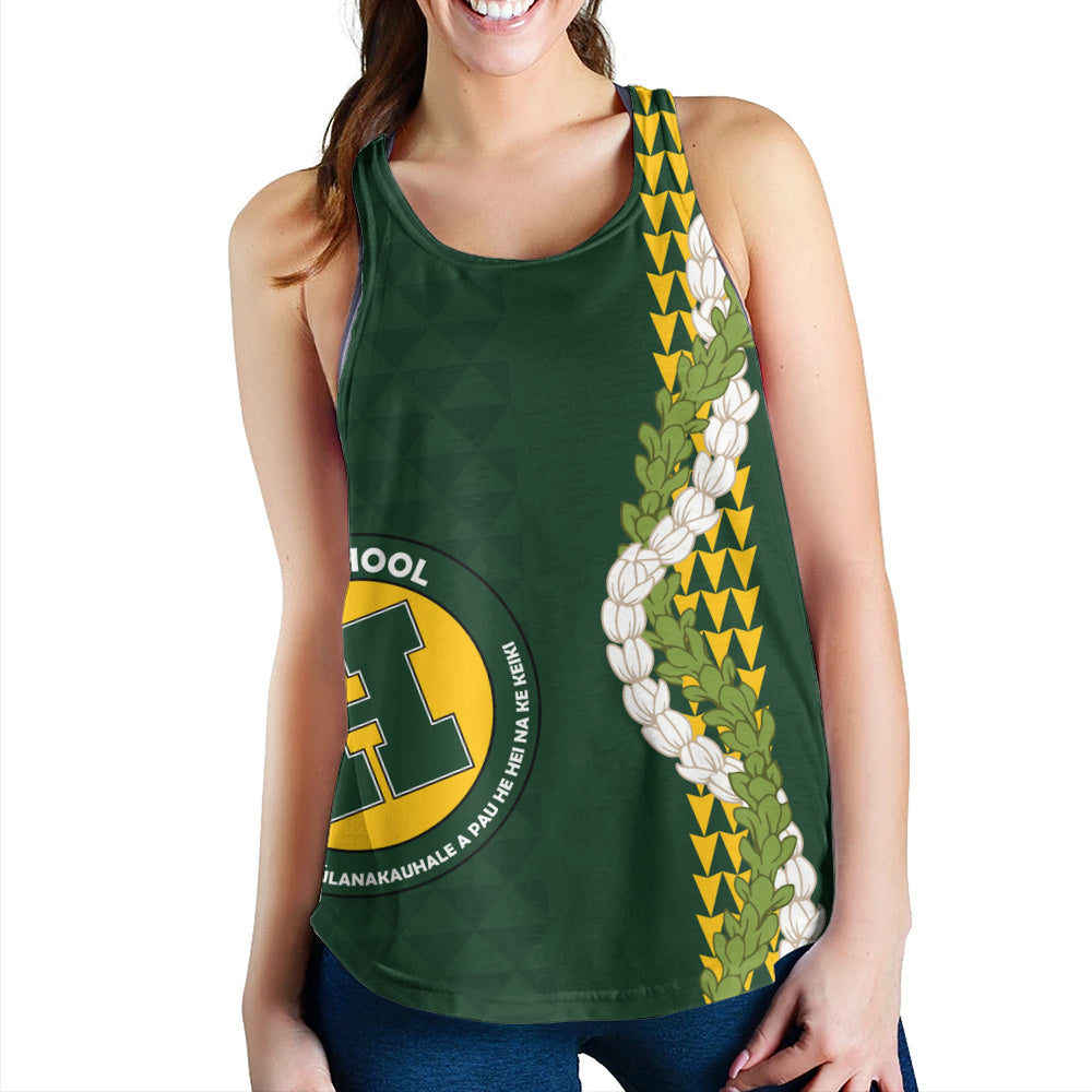Hana High and Elementary School Women Tank Puakenikeni Maile Flower Lei