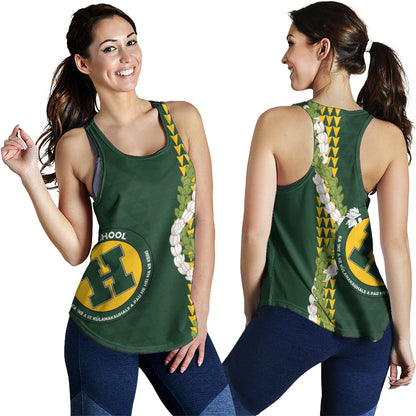 Hana High and Elementary School Women Tank Puakenikeni Maile Flower Lei