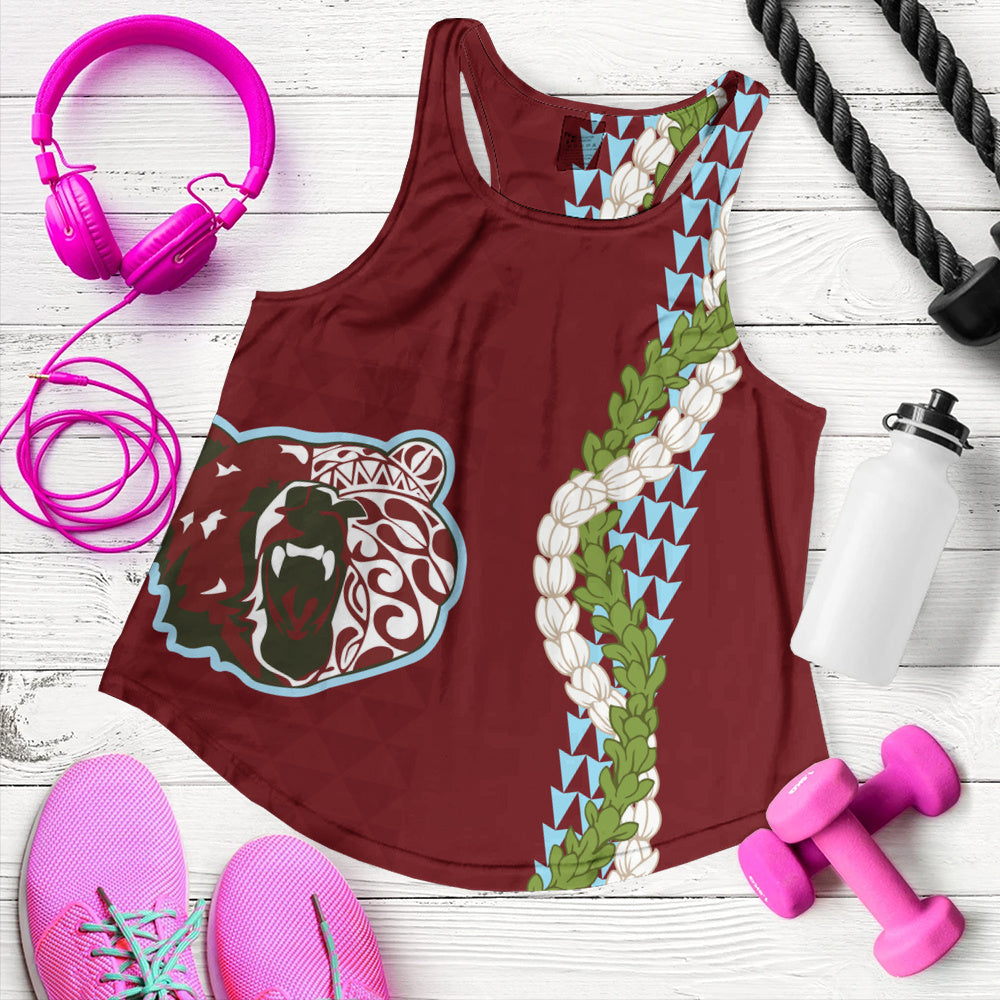 Henry Perrine Baldwin High School Women Tank Puakenikeni Maile Flower Lei