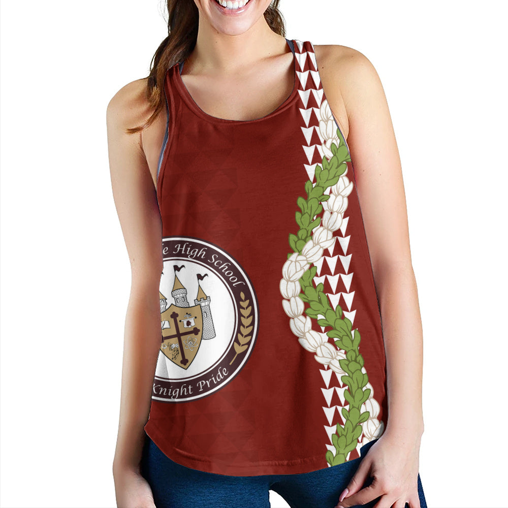 James B. Castle High School Women Tank Puakenikeni Maile Flower Lei