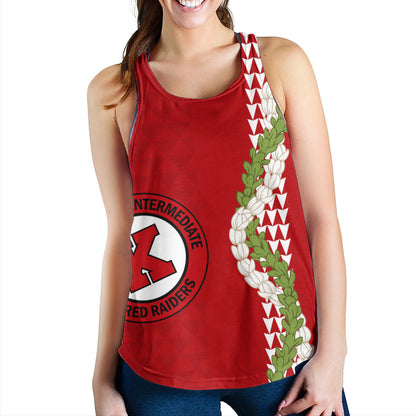 Kahuku High & Intermediate School Women Tank Puakenikeni Maile Flower Lei