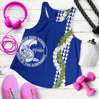 Kailua High School Women Tank Puakenikeni Maile Flower Lei