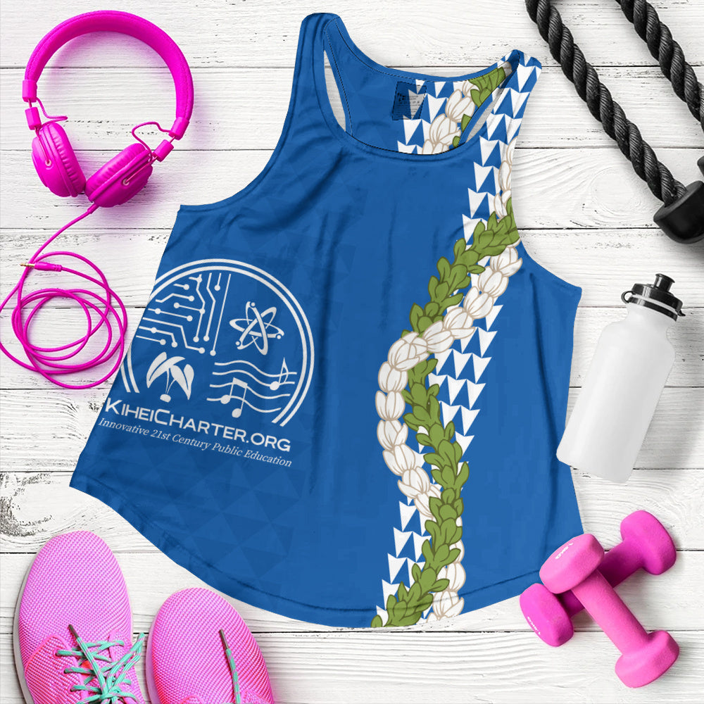 Kihei Charter School Women Tank Puakenikeni Maile Flower Lei