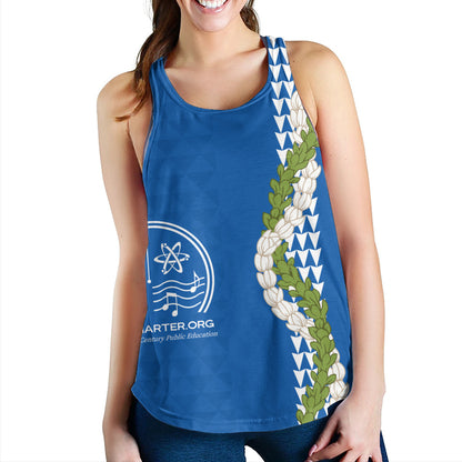 Kihei Charter School Women Tank Puakenikeni Maile Flower Lei
