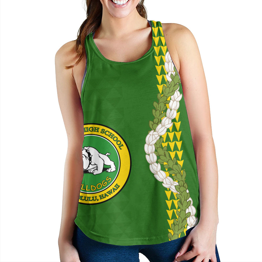 Kaimuki High School Women Tank Puakenikeni Maile Flower Lei