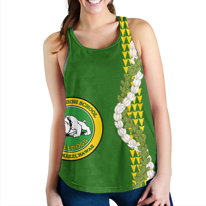 Kaimuki High School Women Tank Puakenikeni Maile Flower Lei