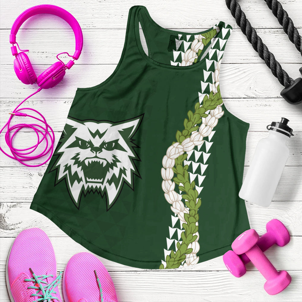 Konawaena High School Women Tank Puakenikeni Maile Flower Lei