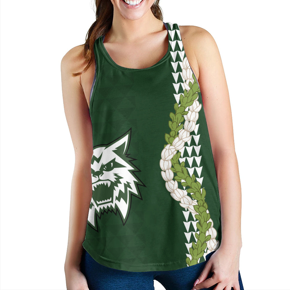 Konawaena High School Women Tank Puakenikeni Maile Flower Lei