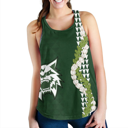Konawaena High School Women Tank Puakenikeni Maile Flower Lei