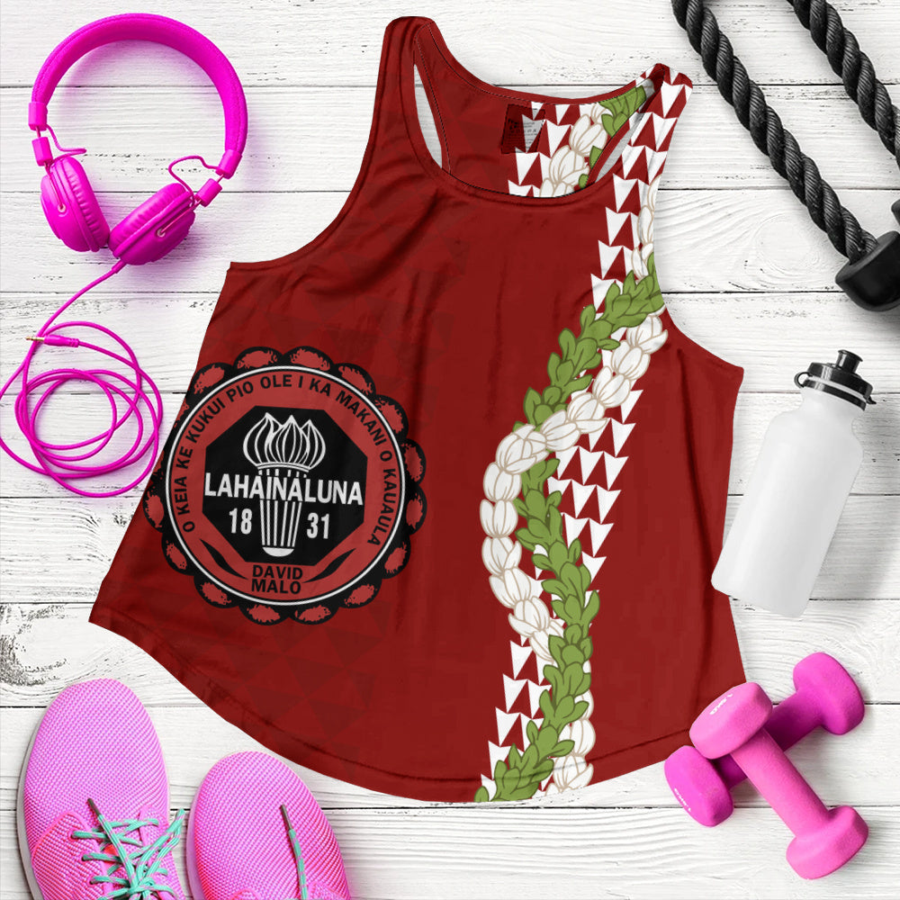 Lahainaluna High School Women Tank Puakenikeni Maile Flower Lei
