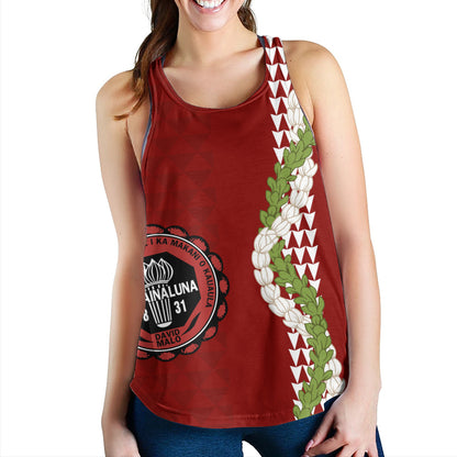Lahainaluna High School Women Tank Puakenikeni Maile Flower Lei