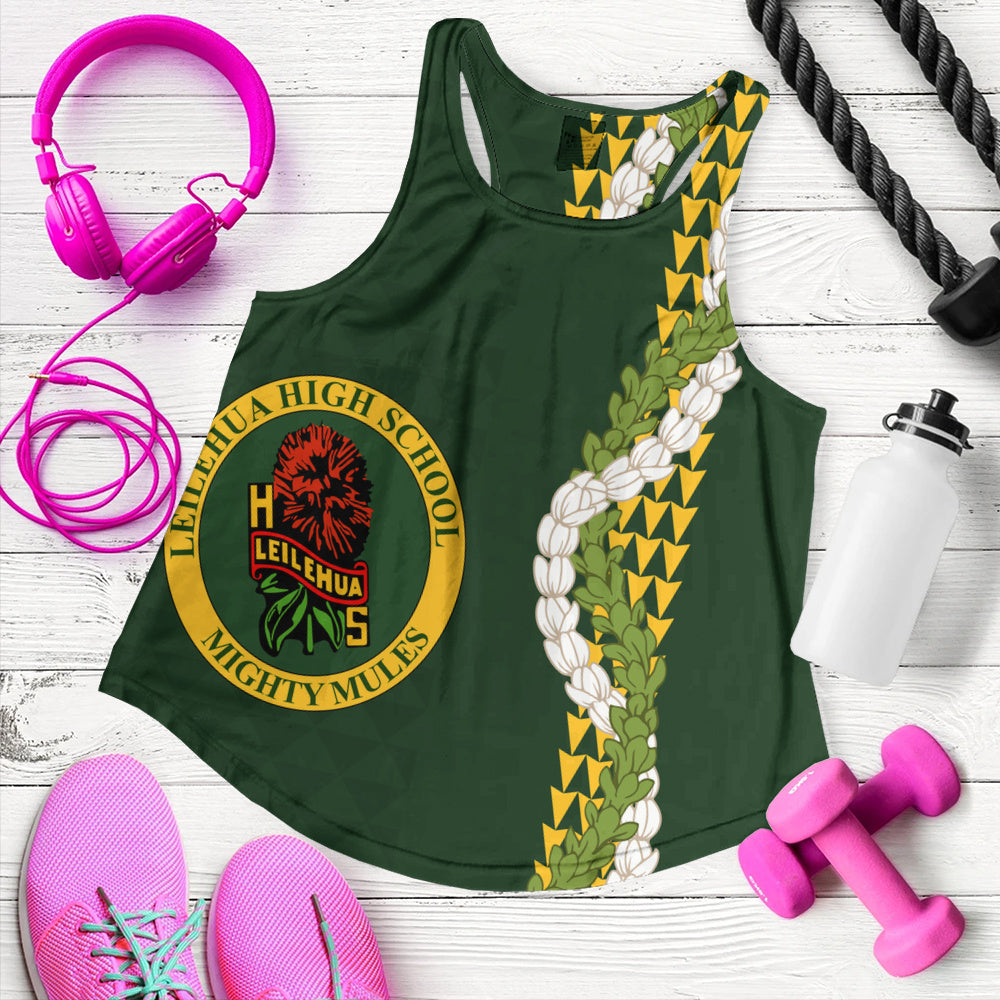 Leilehua High School Women Tank Puakenikeni Maile Flower Lei