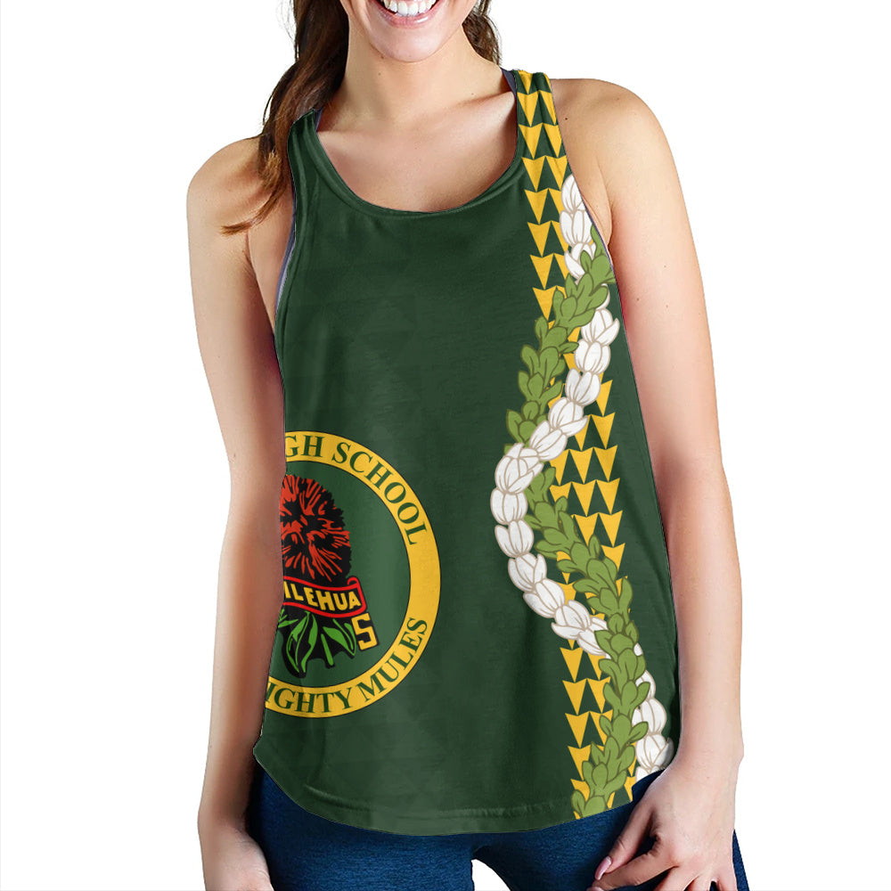 Leilehua High School Women Tank Puakenikeni Maile Flower Lei